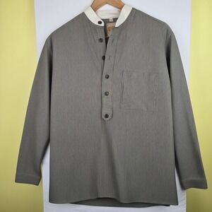 Wah Maker Shirt Mens Size M Tan Striped Frontier Western